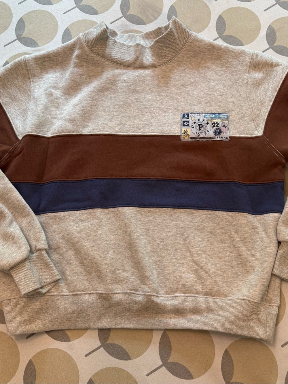 Parke Vintage Striped Mockneck with Nostalgia Patch